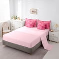 thumbnail image 6 of Feelyou Watercolor Flower Women Twin Bedding Sets 7-Piece, Pink Cherry Blossoms Bedding Comforter Set, Artwork Style Reversible Sheet Sets, Luxury Bedroom Decor, 6 of 9
