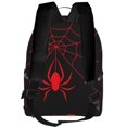 thumbnail image 3 of Lsque Red Spider Pattern Backpack – School Travel Canvas Daypack with Ergonomic Padded Straps, Multiple Compartments & Leather Handle, 3 of 5