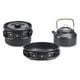 thumbnail image 1 of Utensilios de cocina al aire libre Camping Cocinar Pot Kit de utensilios de cocina Kit Portátil plegable Mango aislado Pan Mochilero Hervidor de agua Negro 3 piezas sidaley OD003503-02B, 1 of 7