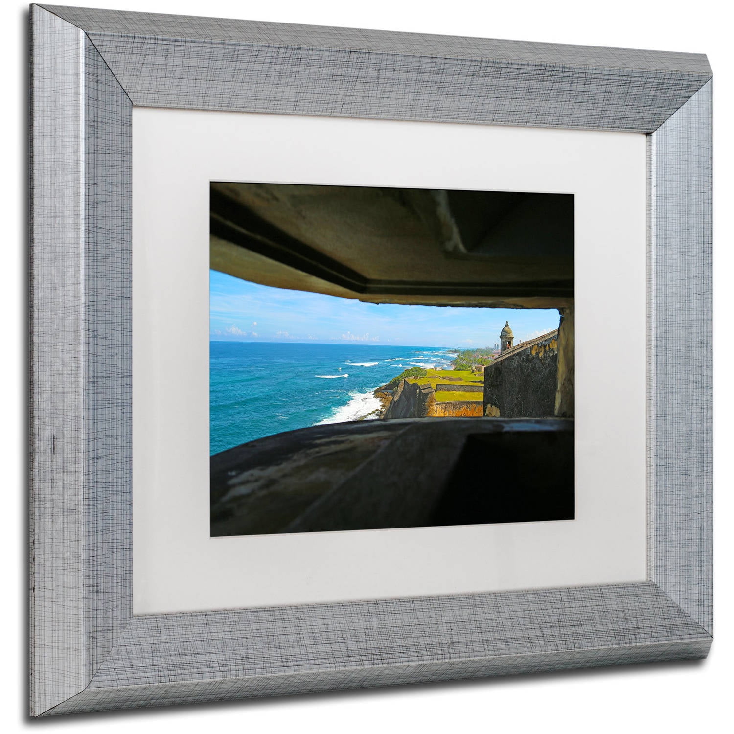Trademark Fine Art "Castillo de San Felipe del Morro 9" Canvas Art by CATeyes, White Matte, Silver Frame