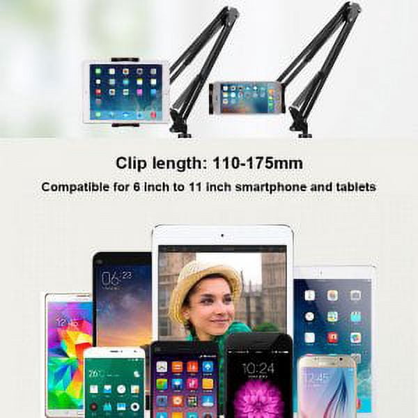 360 Adjustable Long Arm Phone Tablet Holder Bracket Stand Mount For Bed or Desk
