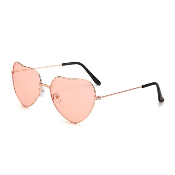 Qarigey Gafas de sol con lentes coloridas y gafas de sol ligeras con montura metálica para hombres y mujeres Lentes rosa
