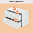 thumbnail image 4 of Costway 2-Drawer Dresser Stackable Horizontal Storage Organizer w/Handles White, 4 of 9