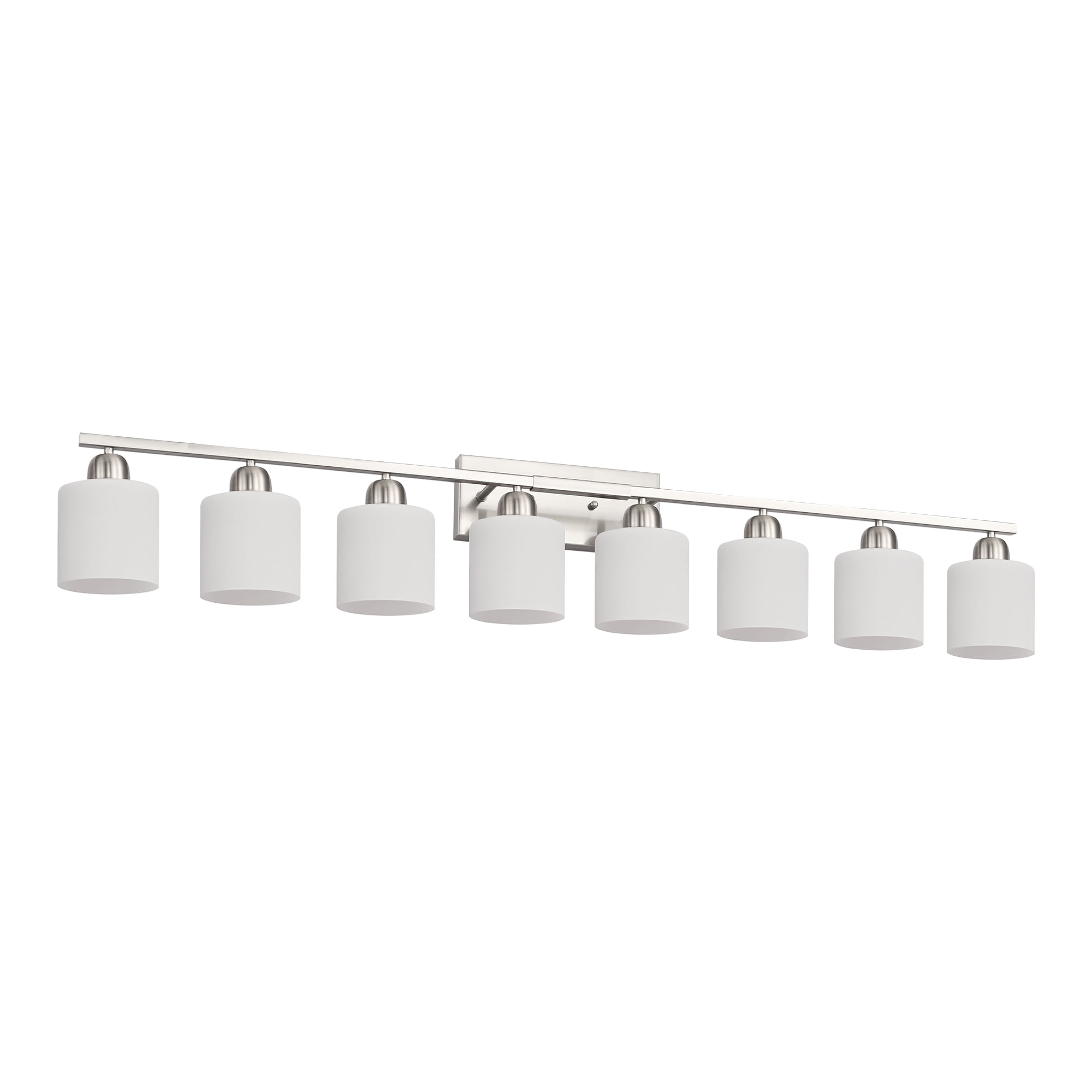 Miniyam 51.6 in 8 Light Chrome Vanity Light for Bathroom, Wall-Mounted Fixtures Over Mirror, E26, No Bulbs Included