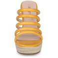 thumbnail image 3 of BLISSFUL STEP Sandales Compensées à Plateforme à Brides pour Femmes Espadrilles à Talons Compensés Jaunes 9 m US, 3 of 6
