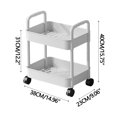 thumbnail image 4 of Clearance! 2 Tier Rolling Cart Metal,Utility Cart on Wheels,Storage Shelf Organizer Cart for Bathroom,Office,Kitchen, 4 of 5