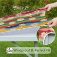 thumbnail image 6 of Pioneer Flower Floral Print Pattern Square Fitted Tablecloth with Elastic Edge,Square Table Cover,Washable Elastic Table Cover for Home Kitchen Party Decor 36"x36", 6 of 6