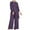 Two Piece Sets for Women Purple, variant on Womens Plus Size Loungewear Sets S-5X Casual Long Sleeve Shirts Wide Leg Pants 2 Piece Loose Solid Comfort Going Out Pant Suits Outfits
