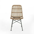 thumbnail image 3 of GDF Studio Jessie Outdoor Dining Chair - Metal - Set of 2 - Light Brown and Black, 3 of 10