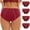 Red, variant on Ashirexll Period Underwear for Women Mid Waisted Plus Size Period Underwear Menstrual Leakproof Cotton Panties 4 Pack Pink M