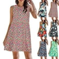 thumbnail image 4 of Ruyang Floral Beach Dresses for Women Womens Summer Loose Round Neck Suspender Sleeveless Midi Dress Swing Tank Sundress with Pockets, 4 of 4