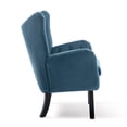 thumbnail image 5 of Wingback Upholstered Accent Chair Tufted Button Armchair Velvet - Modern Accent Vanity Chair for Living Room Bedroom Lounge - Mid Back Velvet Fabric Club Chair - Teal Blue, 5 of 8