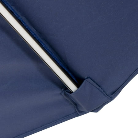 Sun Ray - 9' Round Next Gen Solar Lighted Umbrella - Grey