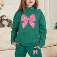 thumbnail image 2 of Jamsmile Toddler Girls Outfits Sets Pink Bowknot Hoodies Tops + Pants Kids Girls Outfits Sweat Suits, 2 of 4
