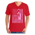 thumbnail image 1 of Awkward Styles Men's Breast Cancer Awareness Graphic V-neck T-shirt Tops Pink Ribbon, 1 of 4
