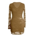 thumbnail image 6 of Adeawade Womens Dress V Neck Long Sleeve Lace Bodycon Party Dress Fall Winter Occasion Casual Commute And Outings Wear Yellow L, 6 of 7