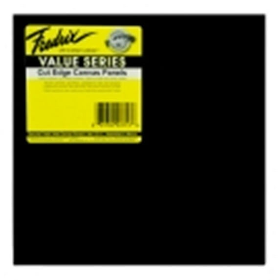Fredrix 12 in. Acid-Free Cut Edge Double-Primed Square Canvas Panel, Black, Pack - 25
