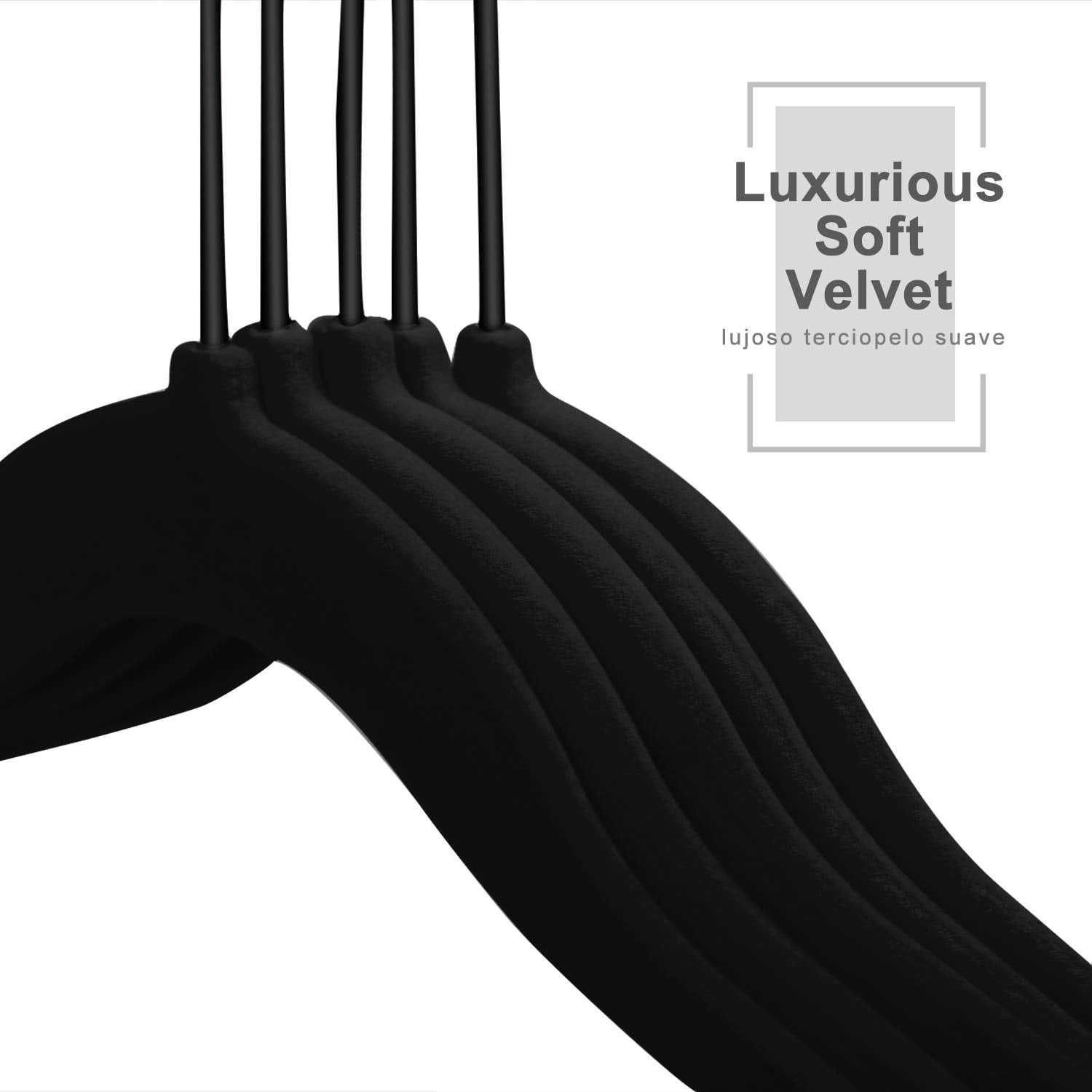 Hangers Non-slip & 11.8 Inch For Clothes Pack Of 50(black/black)