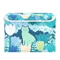thumbnail image 7 of Yayeee Collapsible Cube Storage Bin with Lid Fabric Closet Decorative Basket with Handles, Vibrant Cat Pattern, 7 of 7
