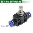 thumbnail image 3 of Unique Bargains Push to Connect Air Fittings 1/4" Air Flow Control Valve Plastic Metal 5 Pcs Blue Black Silver Tone, 3 of 5