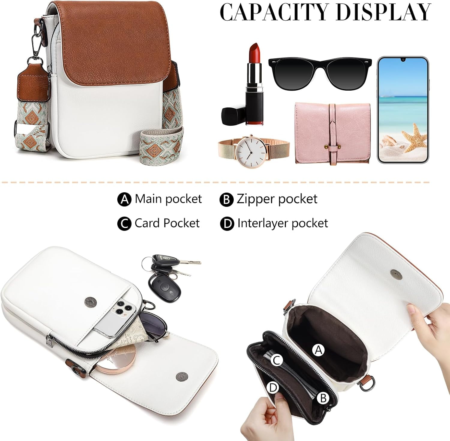 Small Crossbody Bag for Women Cell Phone Bag Cross Body Wallet Purses Mini Shoulder Handbag Purse with Card Slots