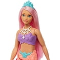 thumbnail image 1 of Barbie Dreamtopia Mermaid Doll (con curvas, cabello rosa) con cola de sirena rosa y tiara, Barbie Barbie, 1 of 2