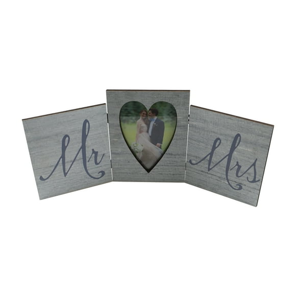 Amdohai Tri-Fold Hinged Photo Frame Wooden Picture Frame with Plexiglass Board Hinge for Wedding Tabletop Photo Display