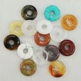 thumbnail image 4 of GKNET 30pcs Natural Mixed Gogo Donut Round Safety Buckle Stone Beads Hole 18mm Making, 4 of 8