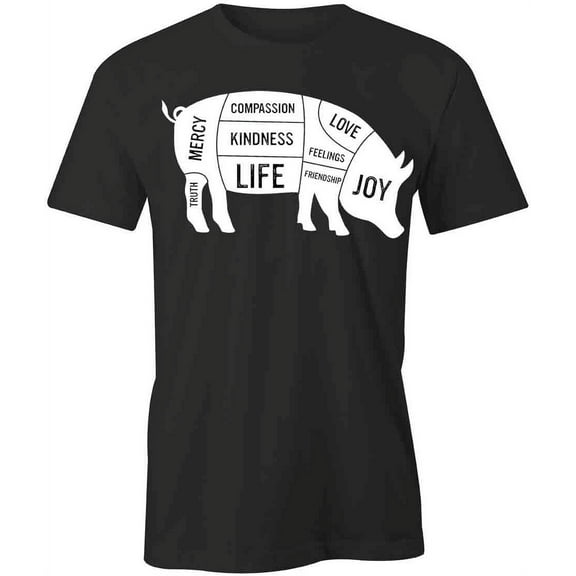 Kindness Life T-Shirt | Cute Vegetarian Black Tee Gift