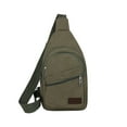 thumbnail image 2 of mtvxesu Crossbody Bags For Women Canvas Sling Bag Crossbody Backpack Shoulder Casual Rucksack For Men Women Olive Green Lightweight Durable Travel Outdoor Daypack Small Crossbody Bags, 2 of 6
