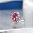 thumbnail image 4 of Gem Stone King 925 Sterling Silver Pink Mystic Topaz Ring for Women (4.00 Cttw, Oval 9X7MM, Size 9), 4 of 4
