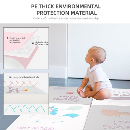Tapis De Jeu Pour Bebe De 1 57 Pouces D Epaisseur Tapis De Jeu En Mousse Pliable Tapis De Jeu De Pepiniere Impermeable Rampant Walmart Canada