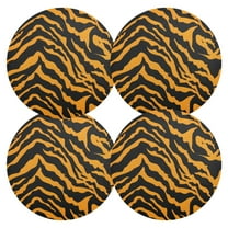 Ryvnso Tiger Print Background Round Plate Mats Dining Table Placemat Set of 4 for Holiday Decoration