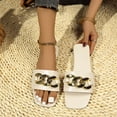 thumbnail image 2 of Sandalias de Deslizamiento de las Mujeres una Correa de la Cadena de Oro Mulas, Sandalias de las Mujeres Cómodas Casual Playa Verano, 2 of 9