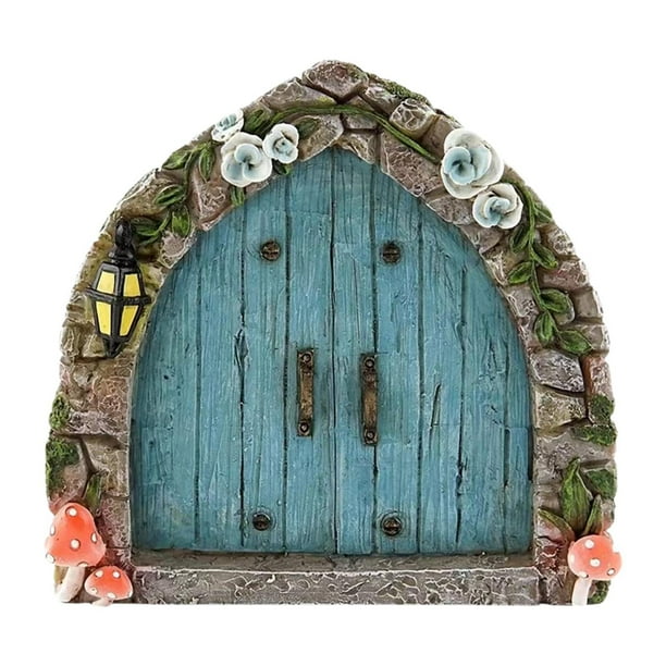 Decoración de la puerta de del jardín de la puerta de hadas en miniatura, decoración de la puerta de la casa pequeña para la casa de la casa,