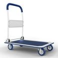 thumbnail image 2 of PRZL Upgraded Foldable Push Cart Dolly | 330 lbs. Capacity Moving Platform Hand Truck | Heavy Duty Space Saving Collapsible | Swivel Push Handle Flat Bed Wagon (Blue 660 lbs), 2 of 2