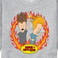 thumbnail image 3 of Beavis & Butthead - Rock Flames - Men's Crew Neck Fleece Pullover, 3 of 5