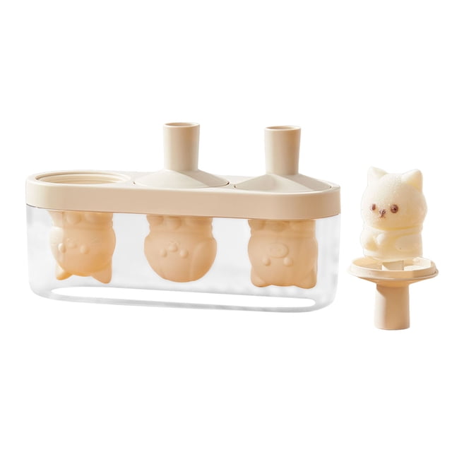 Hearth & Gear Silicone Homemade Ice 3 Cavity Homemade Maker With Transparent DIY Cute Animal Silicone Ice Easy Release Reusable For Summer Silicone Ice Tray Ice Tray for Freezer Soup Freezer Tray
