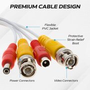 Cables Direct Online 50FT Premade BNC Video Power Cable – White Plug & Play Extension Cord for CCTV Cameras, DVRs, Security Systems, Surveillance Equipment