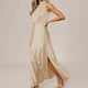 thumbnail image 5 of Vestido Formal De Satén Vestidos largos para mujer Vestido de noche con cuello simulado y abertura lateral para cóctel (Beige S) Ygjytge para Mujer Beige T XL, 5 of 8
