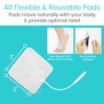 thumbnail image 4 of Almohadillas de repuesto Vive Tens (paquete de 40) - Reutilizables, autoadhesivas - Compatibles con electrodos Omron, Auvon, TENS 7000 y Healthmate para estimulación muscular y electroterapia - Conect, 4 of 5