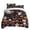 Black Castle, variant on Red Orange Yellow Halloween Bedding Set, 3-Piece Cute Ghost Print Brushed Fabric Duvet Cover Pillowcases, Warm Soft Holiday Room Decor for Bedroom, XS