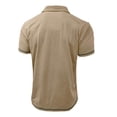 thumbnail image 4 of Men Polo T Shirts Short Sleeve Quarter Button Up Tee Shirt Basic Khaki Mens Shirts, 4 of 5