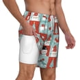 thumbnail image 3 of Picia Warm Christmas Memories pattern Mens Swim Trunks with Compression Liner Stretch Beach Shorts Quick Dry with Zipper Pockets No-Chafing Board Shorts-Small, 3 of 9