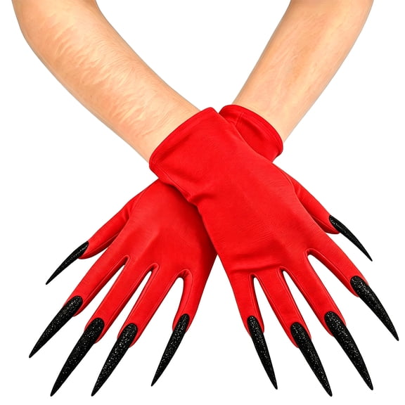 Halloween Monster Claw Gloves, Long Sparkling Nails Cosplay Costume Accessories for Halloween Party