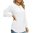 thumbnail image 2 of Rosvigor Blouses for Women Dressy Long Sleeve Shirts Casual Fall Tops Winter Tunic with Pleats, 2 of 7