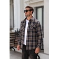 thumbnail image 4 of COOFANDY Mens Flannel Shirts Long Sleeve, Warm Sherpa Lined Flannel Shirt Jacket Coat Button Down Fleece Plaid Shirts with Flap Pockets, 4 of 7