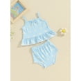 thumbnail image 3 of Biekopu Baby Girls Shorts Outfits Floral Print Sleeveless Cami Tops with Shorts 2Pcs Set, 3 of 8