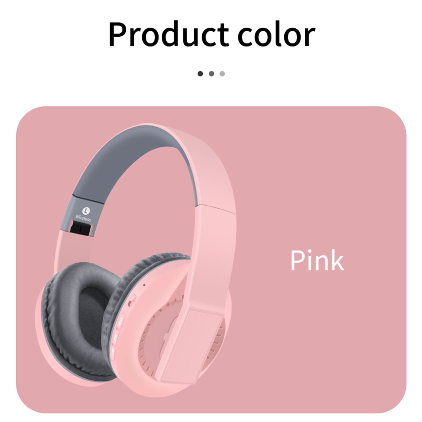 Wireless Bluetooth On-Ear Headphones, Apple & Android Compatible, Up to 50 Hours of Battery Life,Pink