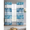 thumbnail image 2 of Blue Coastal Beach Sheer Curtains 63 Inch Length 2 Panels Set for Living Room/Bedroom, Nautical Starfish Coral Vintage Wooden Kitchen Curtains Grommet Semi-Sheer Curtains Window Treatments 42"x63"x2, 2 of 7